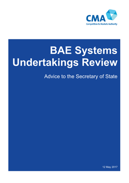 BAE Systems Undertakings Review: Advice to the Secretary of State