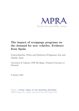 The Impact of Scrappage Programs on the Demand for New Vehicles: Evidence from Spain