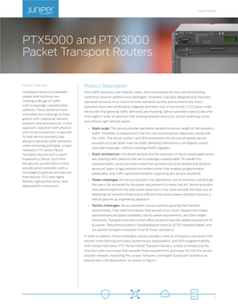 PTX5000 and PTX3000 Packet Transport Routers