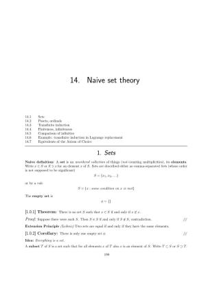 14. Naive Set Theory