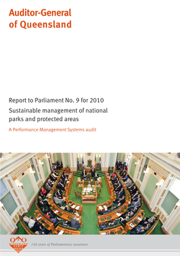 Report to Parliament No. 9 for 2010 Sustainable Management of National Parks and Protected Areas