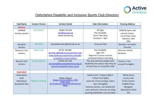 Oxfordshire Disability and Inclusive Sports Club Directory