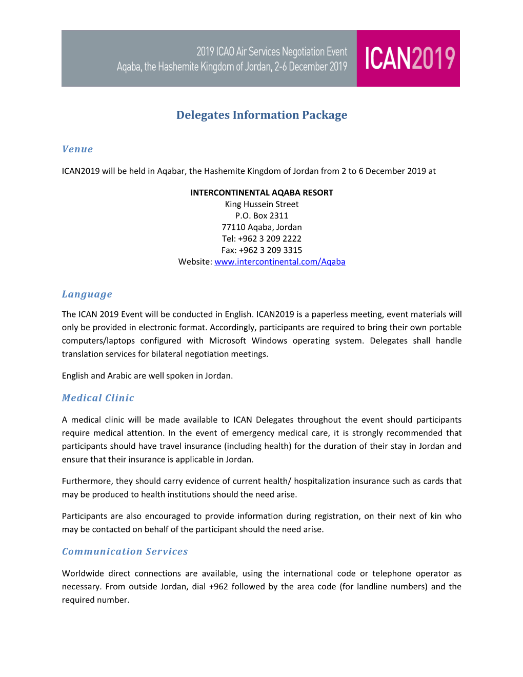 Delegates Information Package