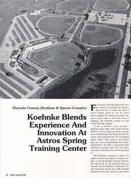 Koehnke Blends Experience and Innovation at Astros Spring Training