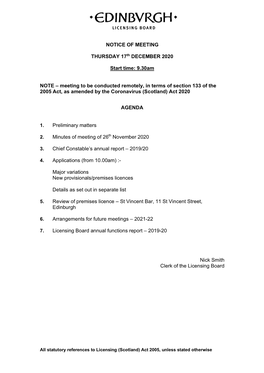 Licensing Board Annual Functions Report – 2019-20