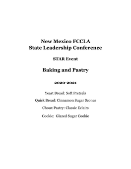New Mexico FCCLA State Leadership Conference Baking and Pastry