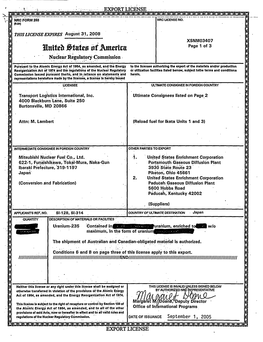 XSNM03407 Export License Issued