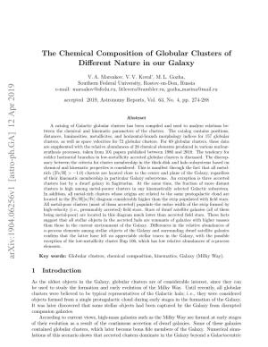 The Chemical Composition of Globular Clusters of Different