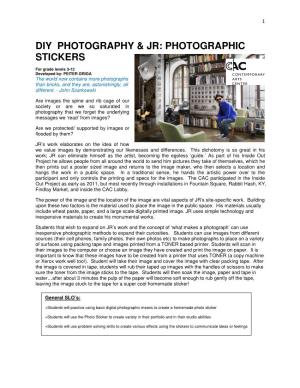 Diy Photography & Jr: Photographic Stickers