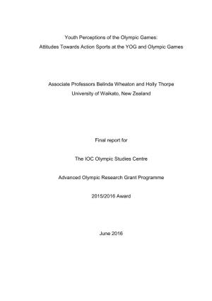 Youth Perceptions of the Olympic Games: Attitudes Towards Action Sports at the YOG and Olympic Games