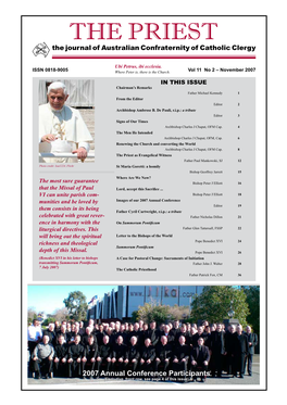THE PRIEST the Journal of Australian Confraternity of Catholic Clergy