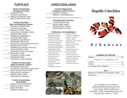 Reptile Checklist for Arkansas