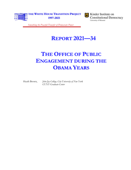 Public Engagement During the Obama Years