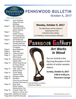 Pennswood BULLETIN October 6, 2017