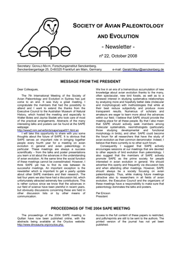 Newsletter - Nº 22, October 2008