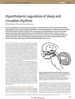Hypothalamic Regulation of Sleep and Circadian Rhythms Clifford B