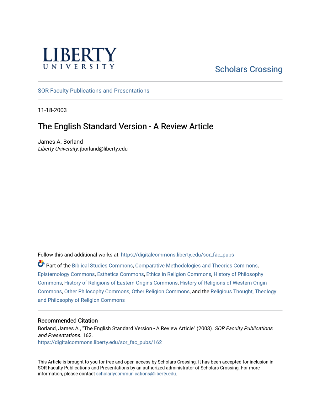 The English Standard Version - a Review Article