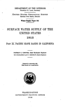 Surface Water Supply of the United States 1913