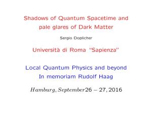 Shadows of Quantum Spacetime and Pale Glares of Dark Matter Universit