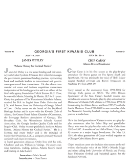 Georgia's First Kiwanis Club Chip Caray James Ottley