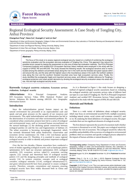 Regional Ecological Security Assessment