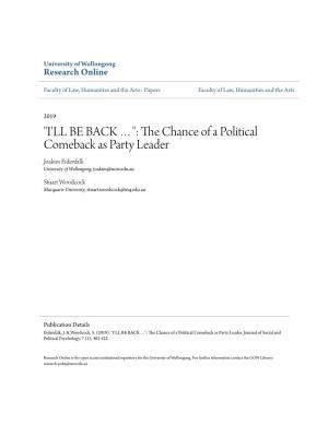 "I'll BE Backâ•¦": the Chance of a Political