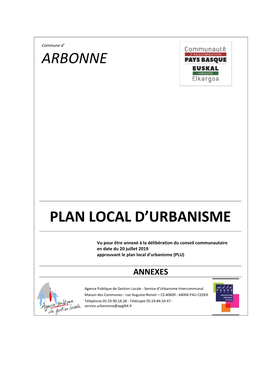 Arbonne Plan Local D'urbanisme