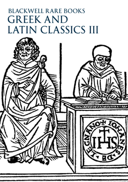 Greek and Latin Classics Iii