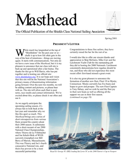The Official Publication of the Shields Class National Sailing Association