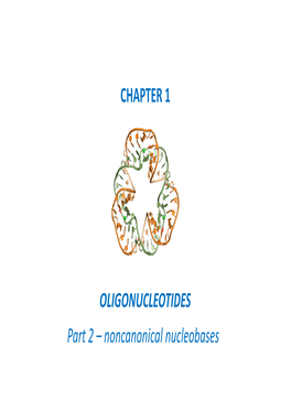 CHAPTER 1 OLIGONUCLEOTIDES Part 2 – Noncanonical