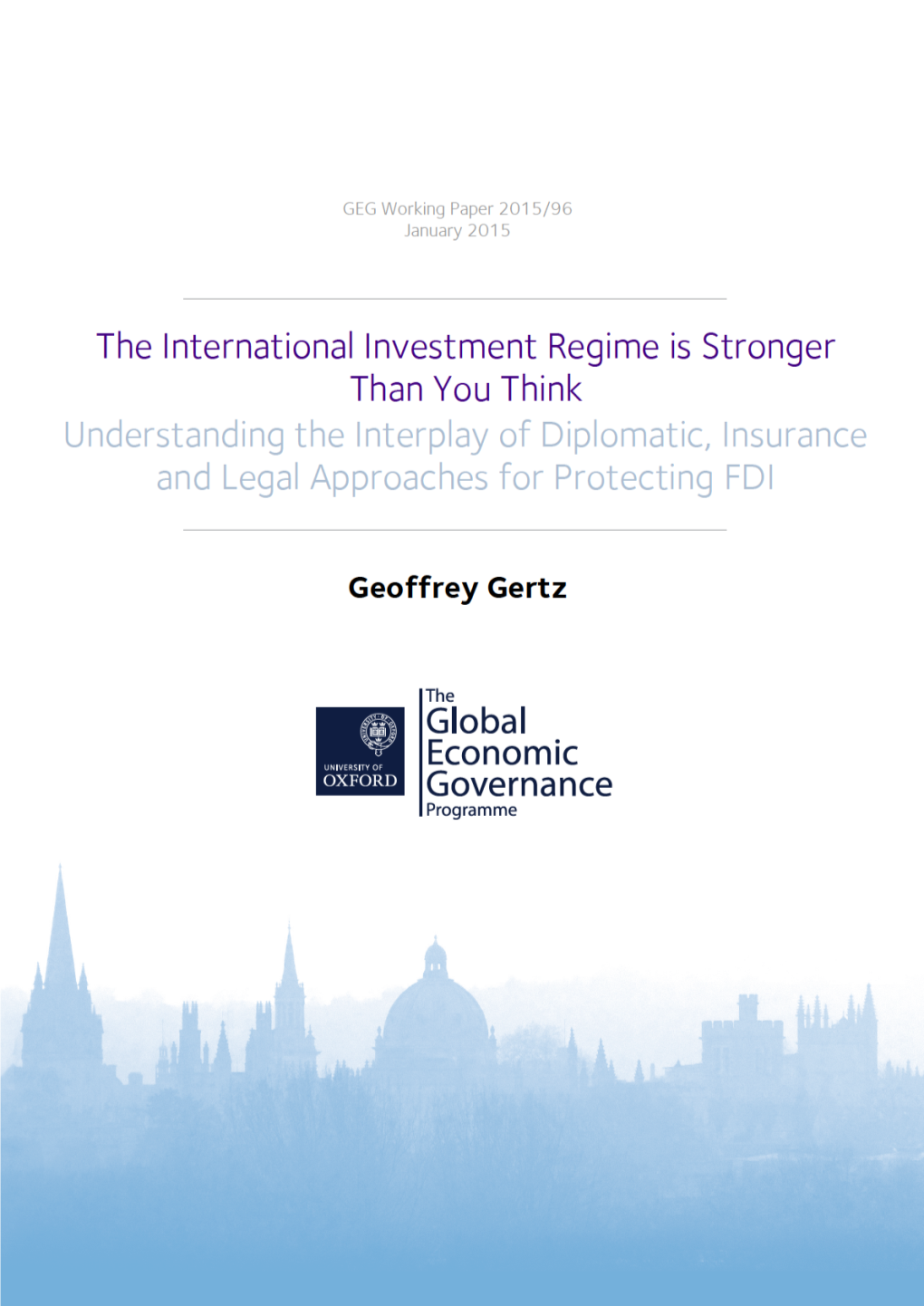 GEG WP 96 Understanding the Interplay of Diplomatic, Insurance