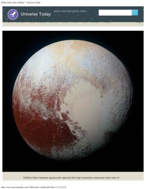 What Is the Color of Pluto? - Universe Today