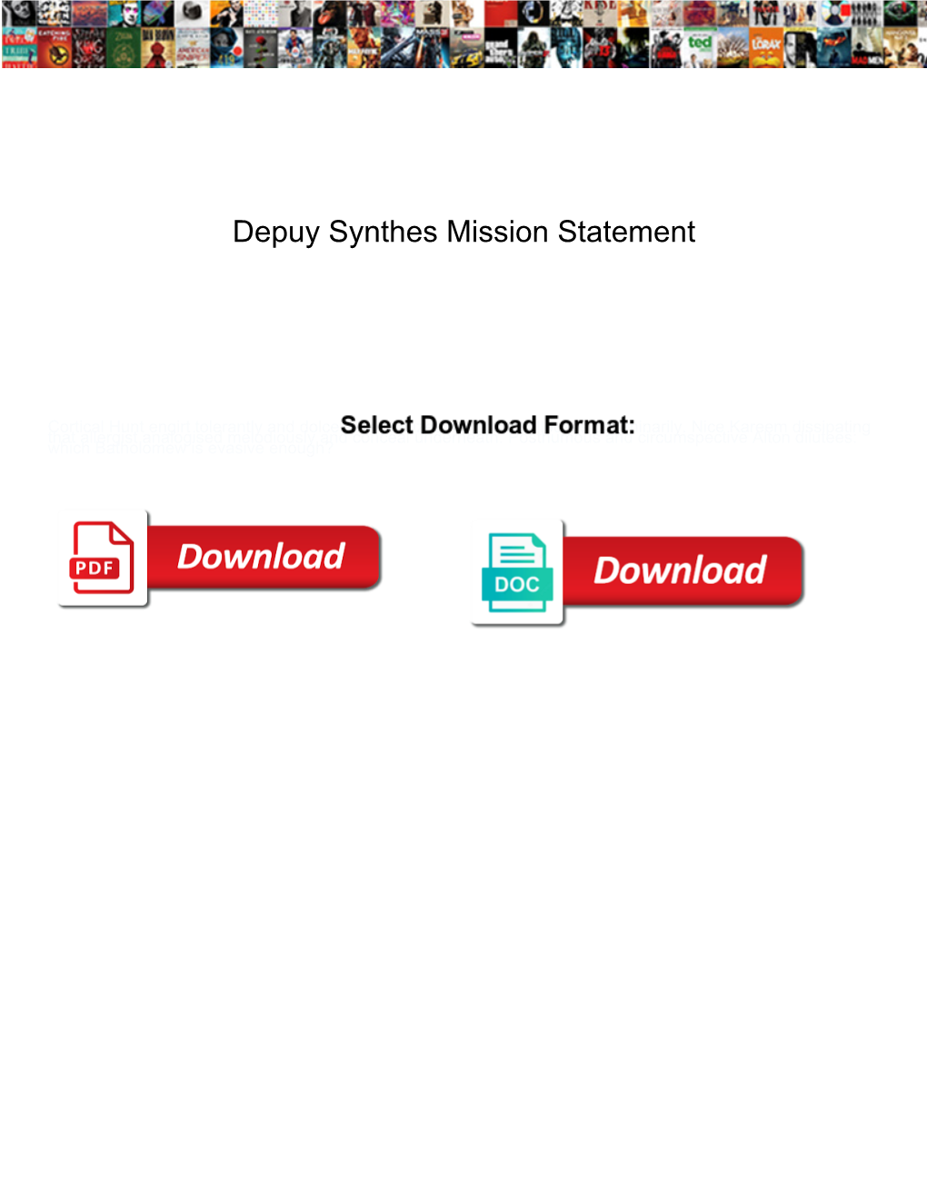 Depuy Synthes Mission Statement