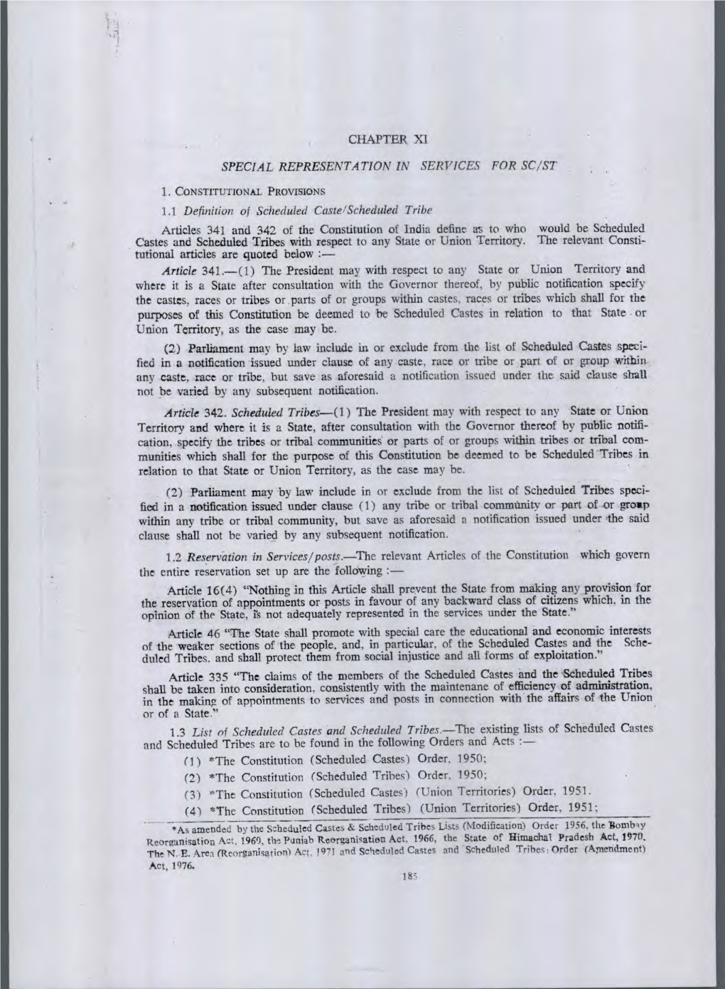 Scheduled Castes and Scheduled Tribes with Respect to Any State Or Union Territory