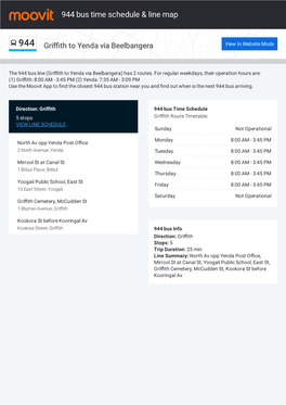 944 Bus Time Schedule & Line Route