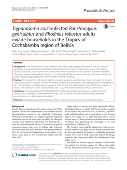 Trypanosoma Cruzi-Infected Panstrongylus Geniculatus And