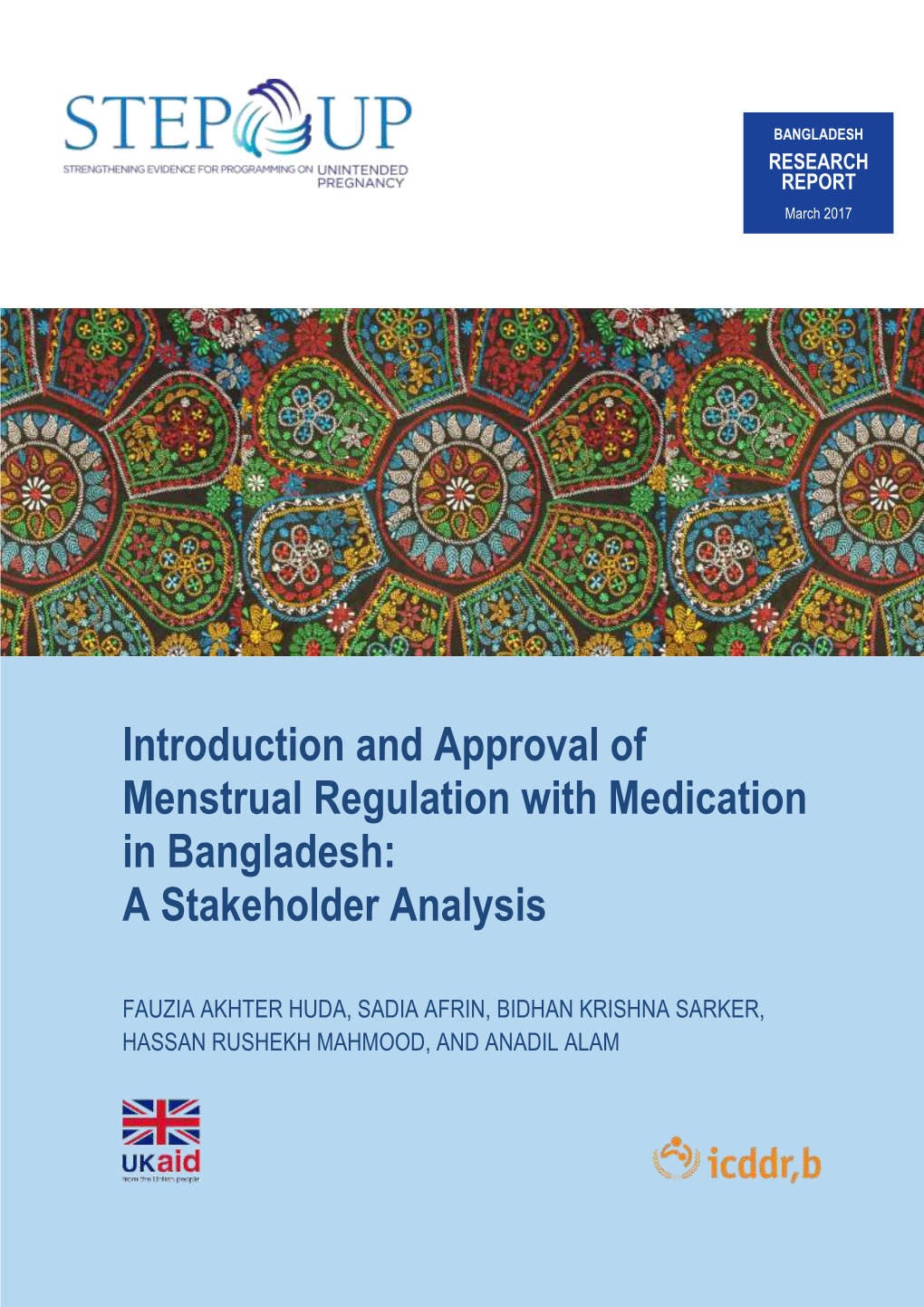 Introduction and Approval of Menstrual Regulation with Medication in Bangladesh: a Stakeholder Analysis