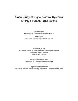 Case Study of Digital Control Systems for High-Voltage Substations