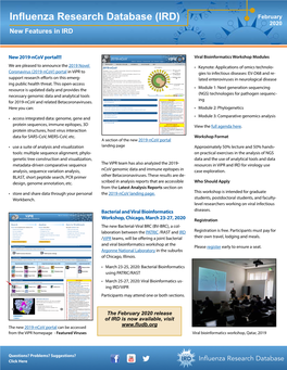 Influenza Research Database (IRD) February 2020 New Features in IRD