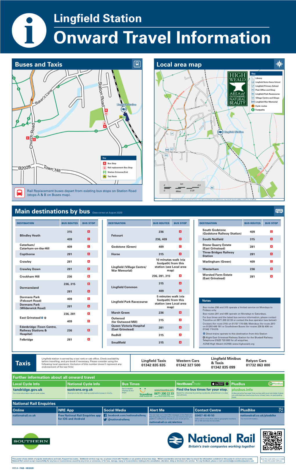 Lingfield Station I Onward Travel Information Buses and Taxis Local Area Map