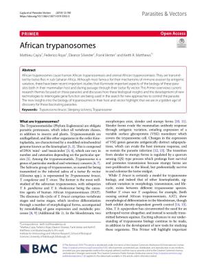 African Trypanosomes Mathieu Cayla†, Federico Rojas†, Eleanor Silvester†, Frank Venter† and Keith R