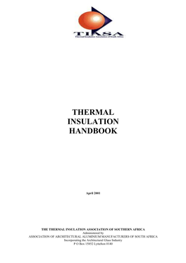 Thermal Insulation Handbook