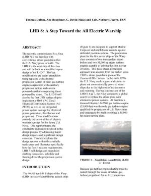 LHD 8: a Step Toward the All Electric Warship