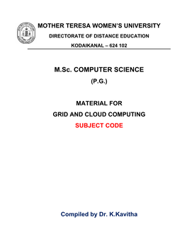 Grid and Cloud Computing Subject Code