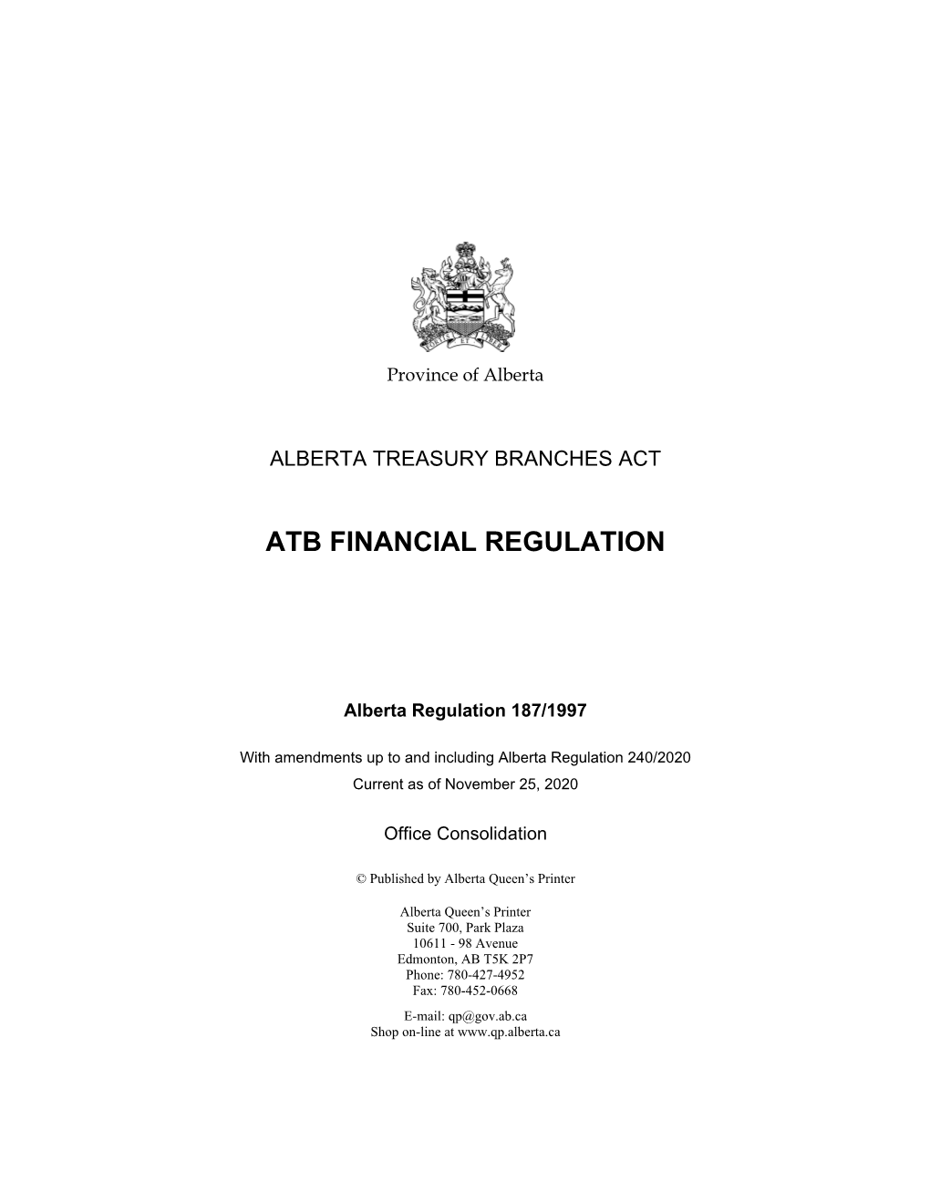 Atb Financial Regulation