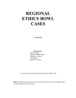 Regional Ethics Bowl Cases