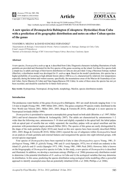 A New Species of Desmopachria Babington (Coleoptera: Dytiscidae