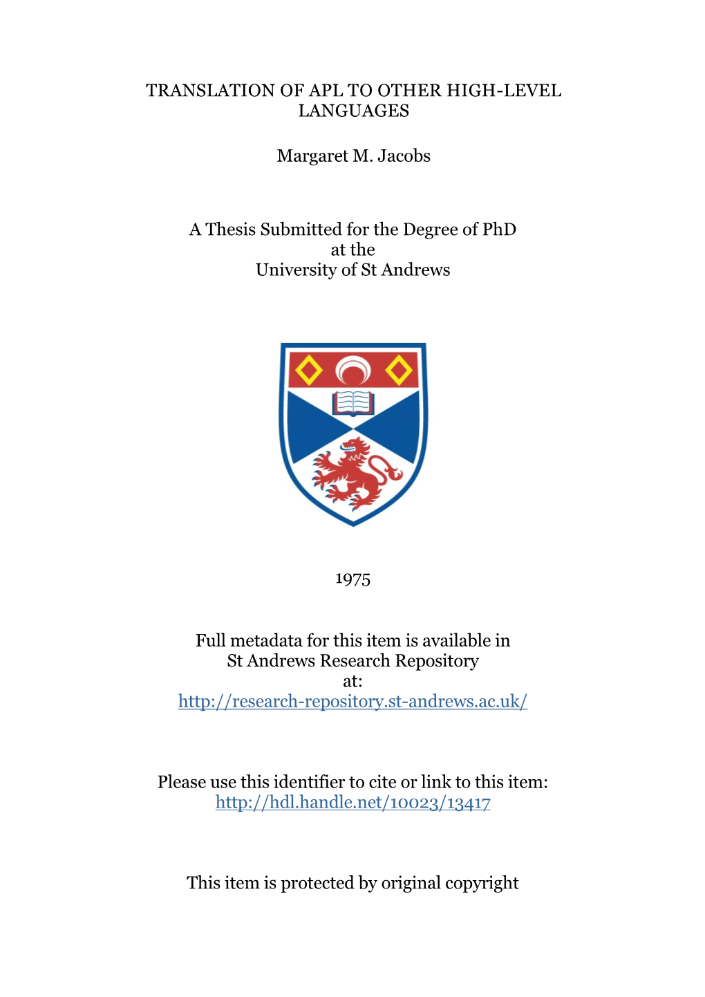 Margaret Jacobs Phd Thesis