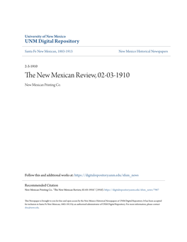 The New Mexican Review, 02-03-1910