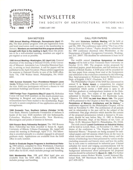 Newsletter the Society of Architectural Historians
